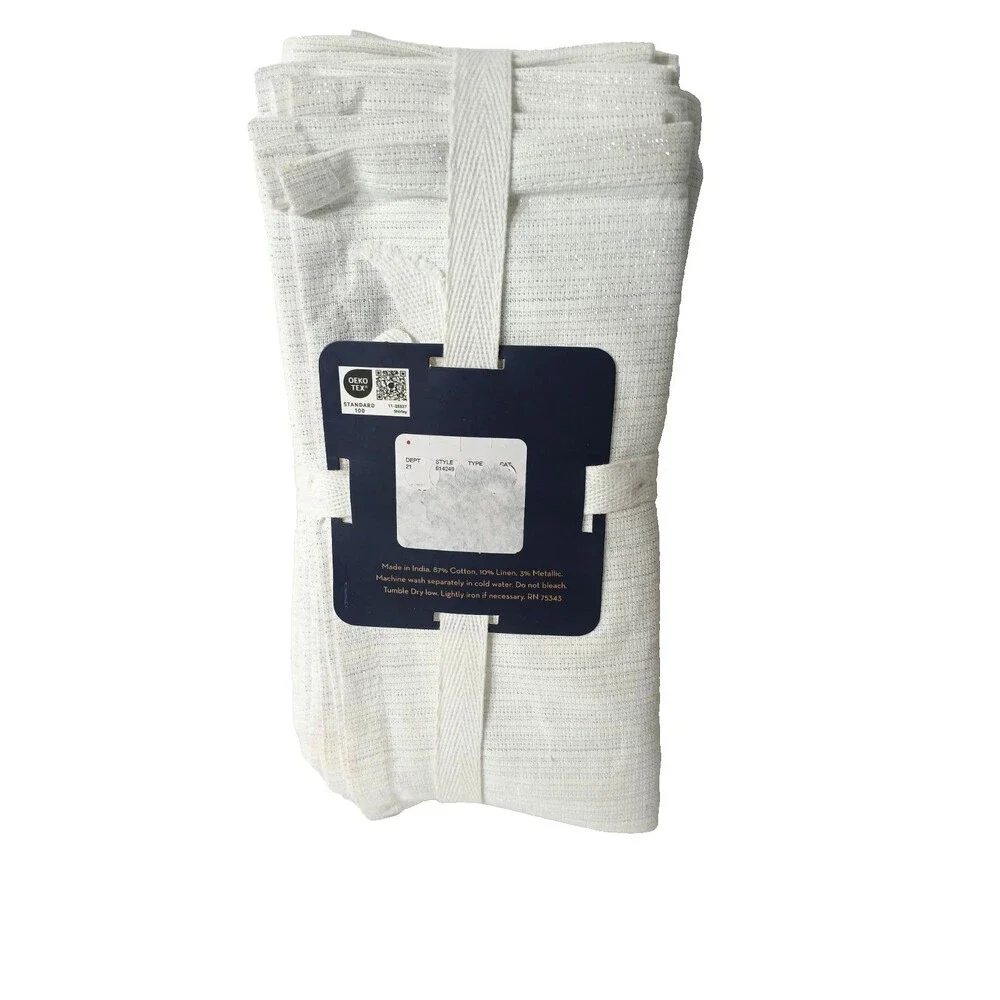 8 Rachel Roy Napkins White Silver 18x18 Cloth Set Of 8 Cloth NWT